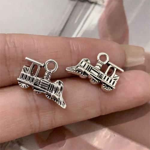 Vehicle Shaped Zinc Alloy Pendants Train antique silver color plated DIY Sold By Bag