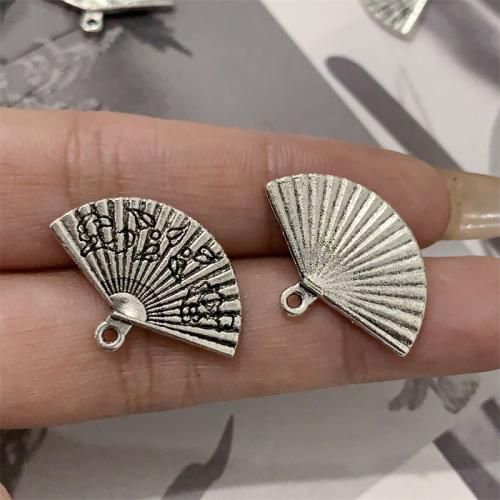 Zinklegering Hangers, Zinc Alloy, Fan, antiek zilver plated, DIY, 24x17mm, 100pC's/Bag, Verkocht door Bag