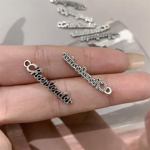 Zinc Alloy Alphabet and number Pendants Alphabet Letter antique silver color plated DIY Sold By Bag