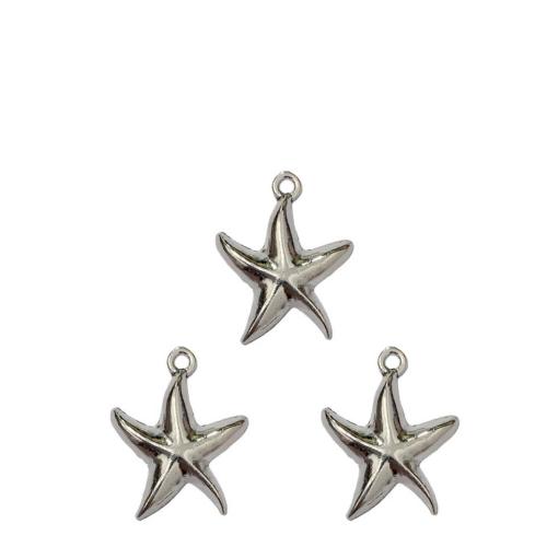 Sinc Alloy Pendants Ainmhithe, Starfish, dath airgid antique plátáilte, DIY, 20x25mm, 100ríomhairí pearsanta/Mála, Díolta De réir Mála