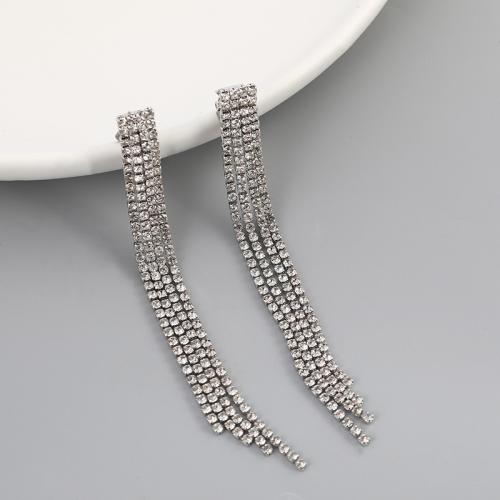 Fashion Fringe Earrings Rhinestone fashion jewelry & for woman Sold By Pair