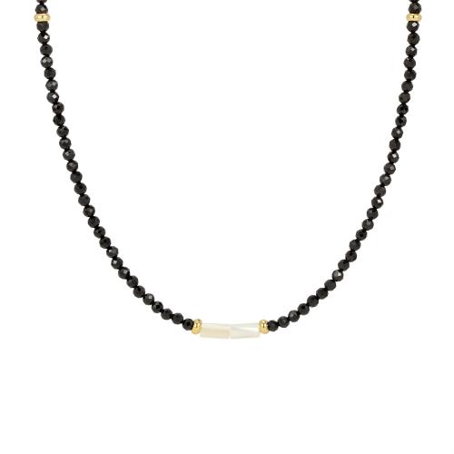 Collar de piedras preciosas joyas, con Nácar & metal, con 5cm extender cadena, chapado en color dorado, Joyería & para mujer, más colores para la opción, longitud aproximado 40 cm, Vendido por UD