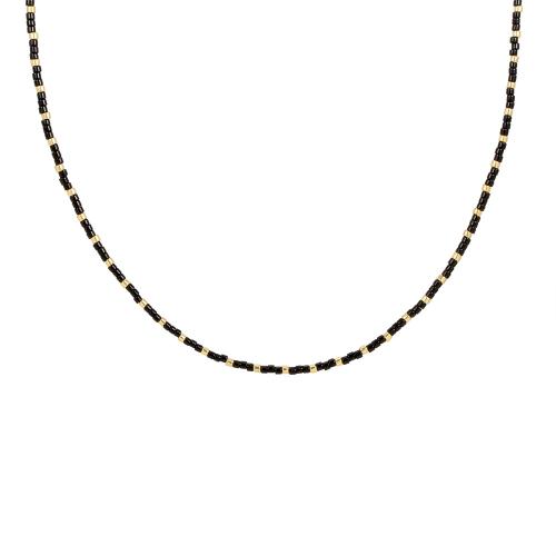 Colliers de perles de verre, avec laiton, avec 5cm chaînes de rallonge, Placage de couleur d'or, bijoux de mode & pour femme, 2mm, Longueur Environ 38 cm, Vendu par PC