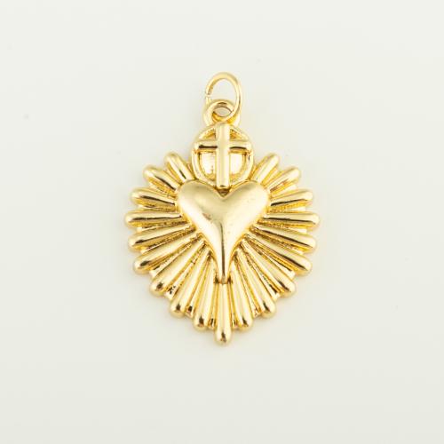 Brass Heart Pendants gold color plated DIY nickel lead & cadmium free Sold By PC