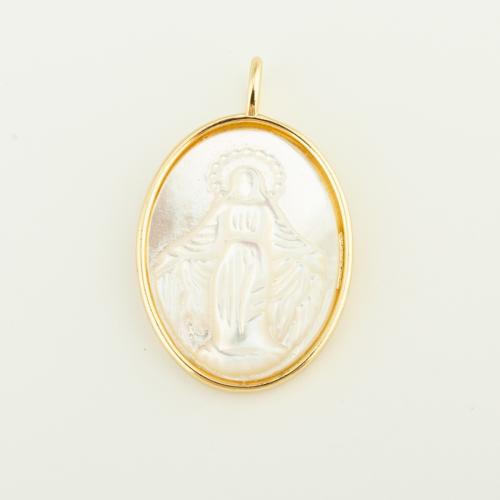 Brass Jewelry Pendants with Shell gold color plated DIY white nickel lead & cadmium free Sold By PC