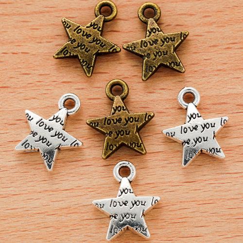 Colgante estrella de la aleación del cinc, aleación de zinc, chapado, Bricolaje, más colores para la opción, 16x14mm, 100PCs/Bolsa, Vendido por Bolsa