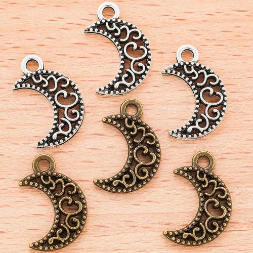 Zinc Alloy Moon Pendler, forgyldt, du kan DIY, flere farver til valg, 18x12mm, 100pc'er/Bag, Solgt af Bag