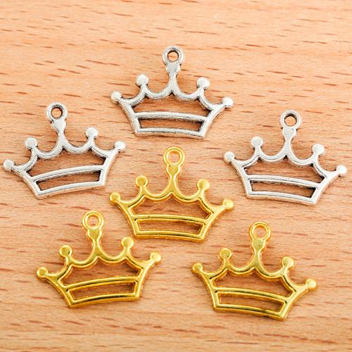 Sinc Alloy Crown Pendants, Corónach, plátáilte, DIY, dathanna níos mó le haghaidh rogha, 18x13mm, 100ríomhairí pearsanta/Mála, Díolta De réir Mála