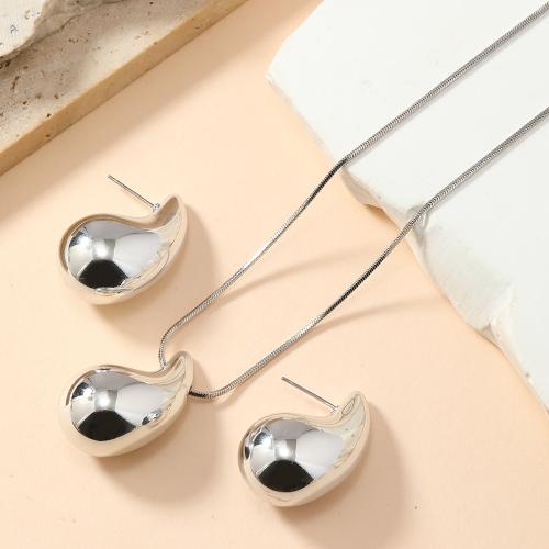 Zinc Alloy Jewelry Sets earring & necklace Teardrop plated fashion jewelry nickel lead & cadmium free Sold By Set