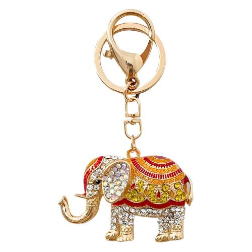 Zinc Alloy Key Clasp Elephant plated fashion jewelry & with rhinestone nickel lead & cadmium free Sold By PC