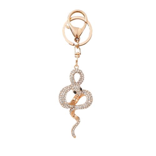 Zinc Alloy Key Clasp Snake plated fashion jewelry & with rhinestone nickel lead & cadmium free Sold By PC