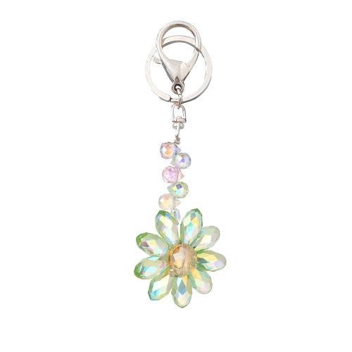 Zinc Alloy Key Clasp with Crystal Flower plated fashion jewelry nickel lead & cadmium free Sold By PC