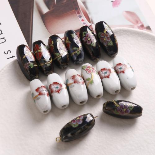 Perles bijoux en porcelaine, fleur, DIY, plus de couleurs à choisir, 25x11mm, 100PC/sac, Vendu par sac