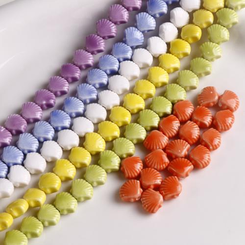 Perles bijoux en porcelaine, coquille, DIY, plus de couleurs à choisir, 12x10mm, 100PC/sac, Vendu par sac