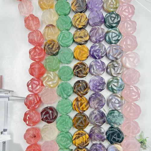 Grânulos de gemstone jóias, Pedra natural, Flor, DIY & materiais diferentes para a escolha, Mais cores pare escolha, 6x14mm, Aprox 14PCs/Strand, vendido por Strand