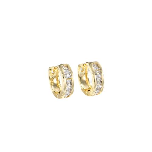 Cubic Zirconia Micro Pave Brass Earring plated micro pave cubic zirconia & for woman Sold By Pair