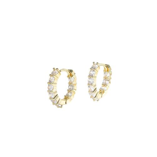 Cubic Zirconia Micro Pave Brass Earring plated micro pave cubic zirconia & for woman Sold By Pair