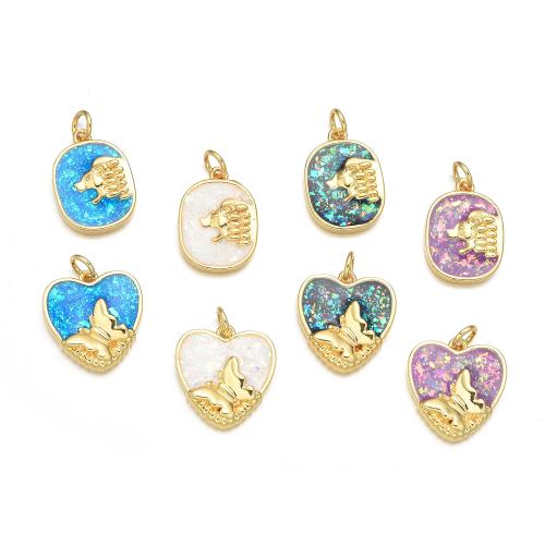 Brass Jewelry Pendants with Opal plated DIY Sold By PC