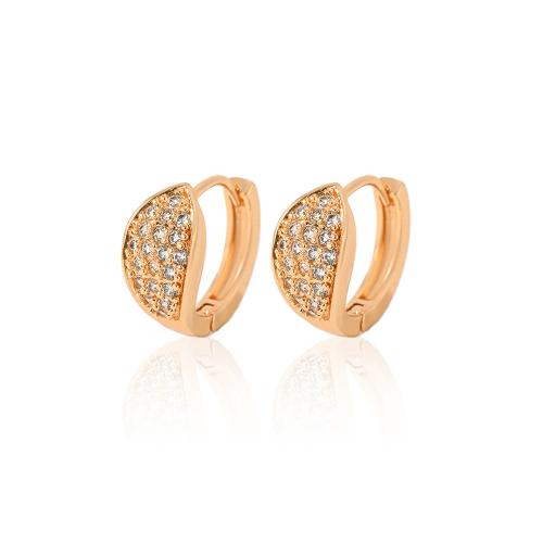 Cubic Zirconia Micro Pave Brass Earring plated micro pave cubic zirconia & for woman Sold By Pair