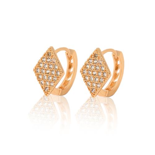 Cubic Zirconia Micro Pave Brass Earring plated micro pave cubic zirconia & for woman Sold By Pair