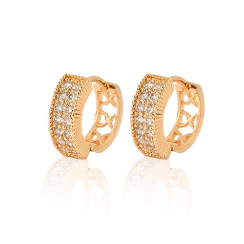 Cubic Zirconia Micro Pave Brass Earring plated micro pave cubic zirconia & for woman Sold By Pair