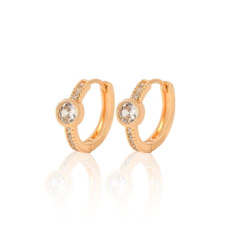 Cubic Zirconia Micro Pave Brass Earring plated micro pave cubic zirconia & for woman Sold By Pair