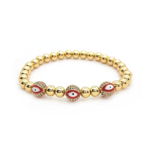 Evil Eye Jewelry Bracelet Brass micro pave cubic zirconia & for woman & enamel Sold By PC