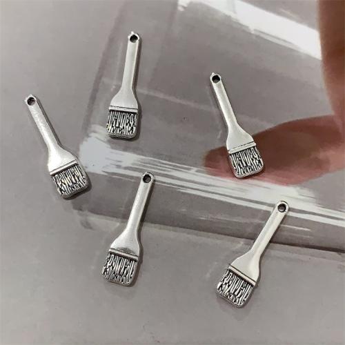 Zinc Alloy Tool Pendants Brush antique silver color plated DIY Sold By Bag