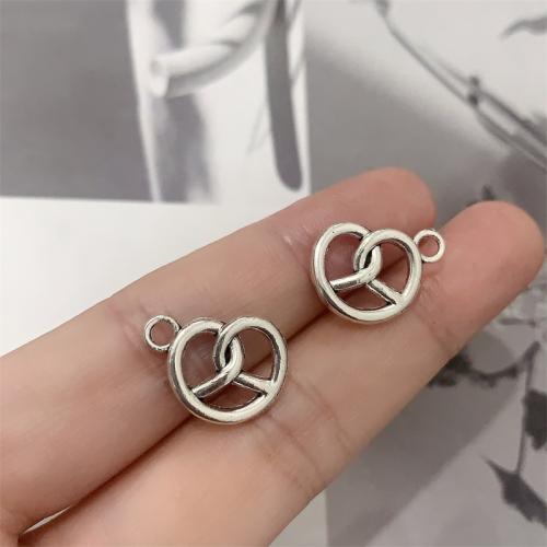 Zinc Alloy Heart Pendants antique silver color plated DIY Sold By Bag