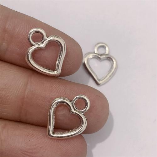 Zinc Alloy Heart Pendants antique silver color plated DIY Sold By Bag