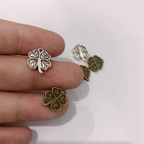 Cink ötvözet Clover medál, Four Leaf Clover, galvanizált, DIY, több színt a választás, 11x13mm, 100PC-k/Bag, Által értékesített Bag