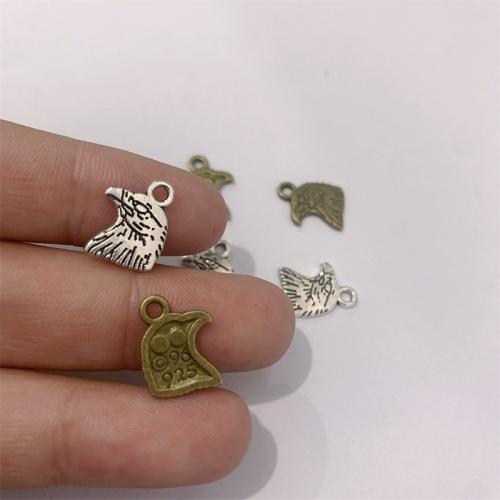 Sinc Alloy Pendants Ainmhithe, Eagle, plátáilte, DIY, dathanna níos mó le haghaidh rogha, 10x13mm, 100ríomhairí pearsanta/Mála, Díolta De réir Mála