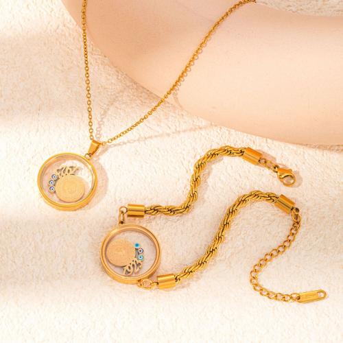 Fashion Stainless Steel Jewelry Sets 304 Stainless Steel fashion jewelry & for woman golden Sold By PC