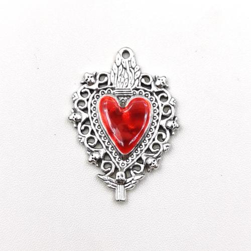 Zinc Alloy Heart Pendants DIY & enamel Sold By PC