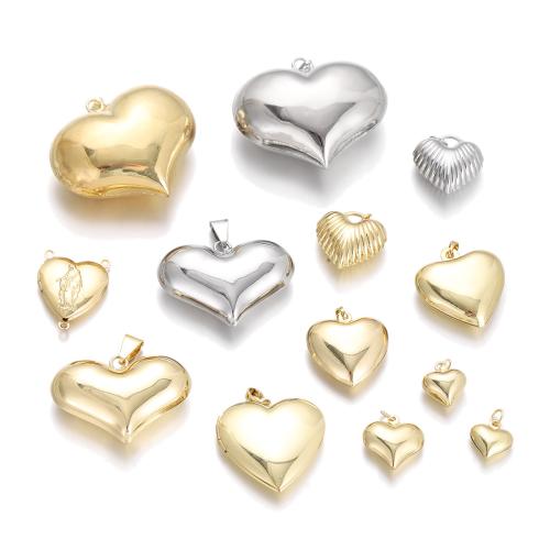 Brass Heart Pendants plated DIY nickel lead & cadmium free Sold By PC