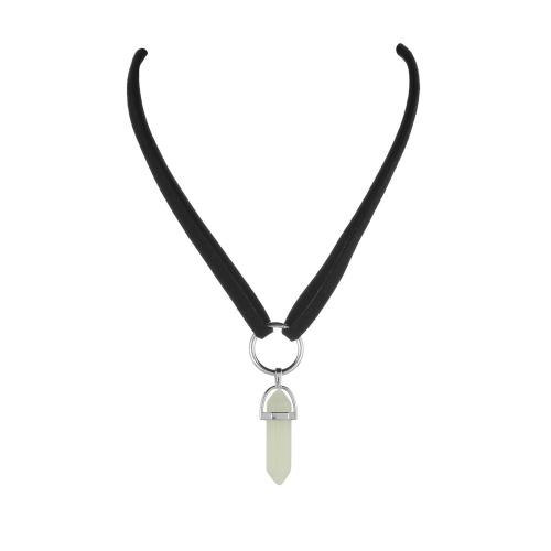 Crystal Necklace Velveteen with Crystal fashion jewelry & luminated black Sold By PC