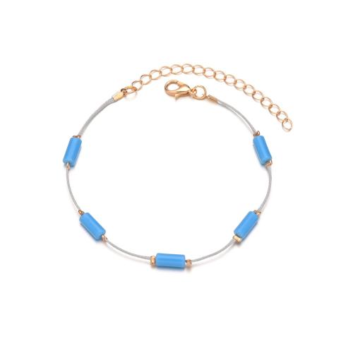 Mode sieraden enkelband, Wax, met Hars, blauw, Verkocht door PC