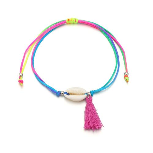 Mados juvelyrika Anklet, Nylon laidas, su Apvalkalas, Bižuterijos, multi-colored, Pardavė PC