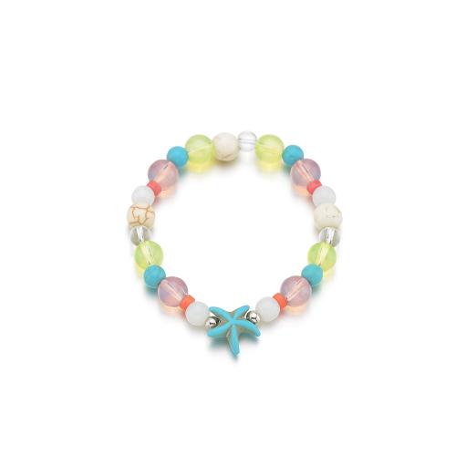 Bracelet de perles de verre, Des billes de verre, avec turquoise, bijoux de mode, plus de couleurs à choisir, Vendu par PC