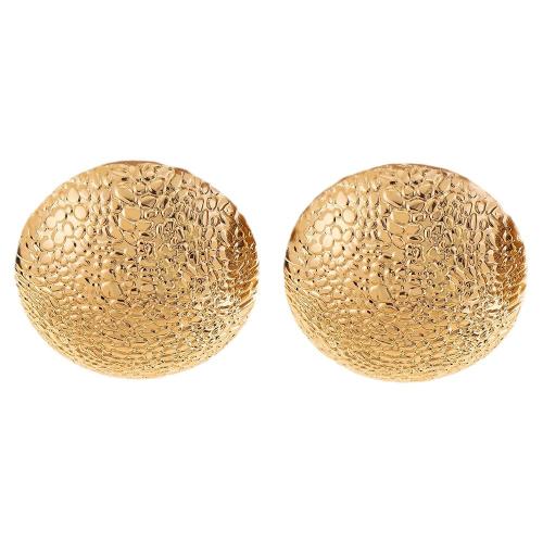 Zinklegering oorknoppen, Zinc Alloy, plated, voor vrouw, goud, Verkocht door pair