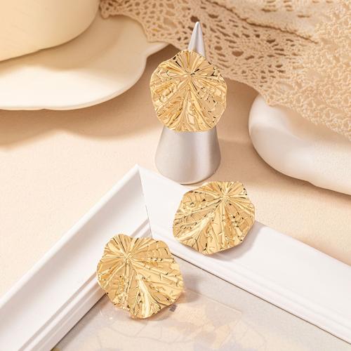 Zinc Alloy Jewelry Sets Stud Earring & finger ring plated for woman gold Sold By Set