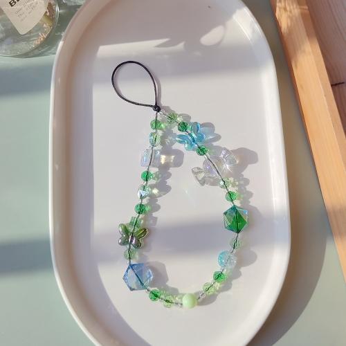 Cell Phone Lanyard, Messing, met Wax & Kristal & Plastic Pearl & Acryl, multifunctioneel & verschillende stijlen voor de keuze, meer kleuren voor de keuze, Outer circumference size: about 32cm+5cm lanyard, Verkocht door PC