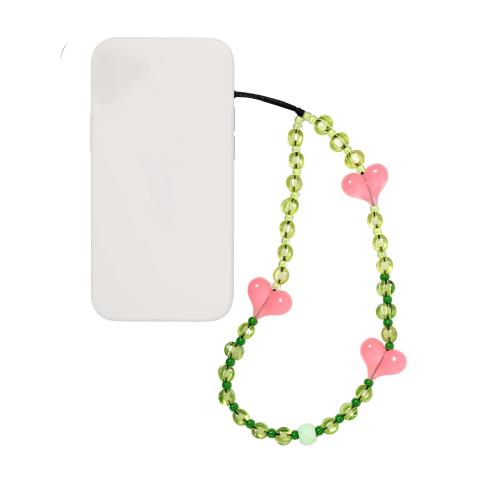 Cell Phone Lanyard, Wax, met Acryl, multifunctioneel, meer kleuren voor de keuze, Girth size: 32cm+5cm lanyard, Verkocht door PC