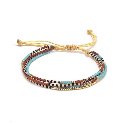 Trendy Wax cord armbanden, met Seedbead, Bohemien stijl & voor vrouw, gemengde kleuren, Verkocht door PC