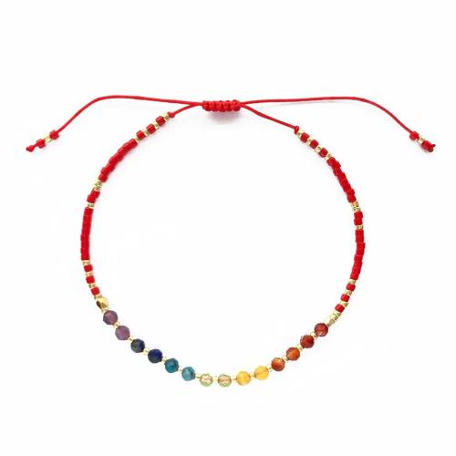 Trendy Wax cord armbanden, met Seedbead & Natuursteen, mode sieraden & voor vrouw, meer kleuren voor de keuze, Verkocht door PC