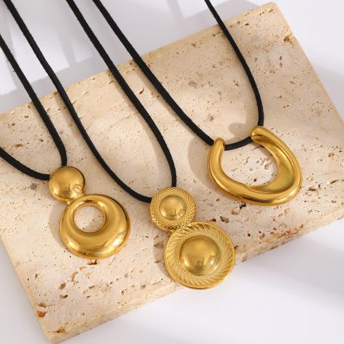 Stainless Steel Trui Collier, 304 roestvrij staal, 18K vergulde, mode sieraden & verschillende stijlen voor de keuze & voor vrouw, gouden, Lengte Ca 150 cm, Verkocht door PC