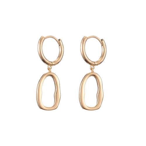 Prás Leverback Earring, 18K ór plátáilte, jewelry faisin & do bhean, órga, 36x16mm, Díolta De réir Péire