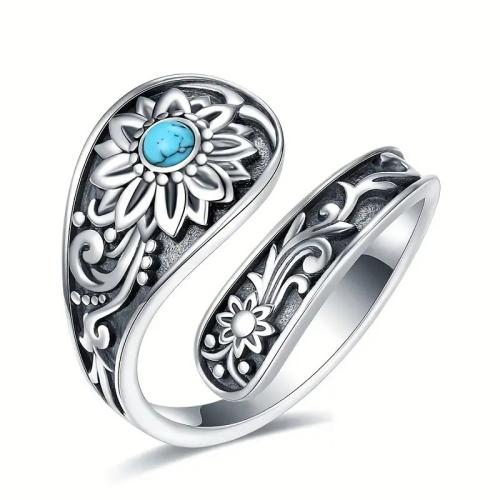 Zinc Alloy Finger Ring with Turquoise fashion jewelry & for woman Sold By PC