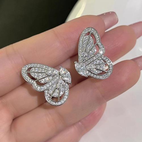 Cubic Zirconia Micro Pave Brass Ring Butterfly fashion jewelry & micro pave cubic zirconia & for woman Sold By PC