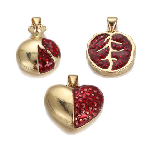 Brass Jewelry Pendants gold color plated & DIY & enamel nickel lead & cadmium free Sold By PC